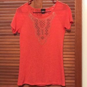 Coral Embellished Top